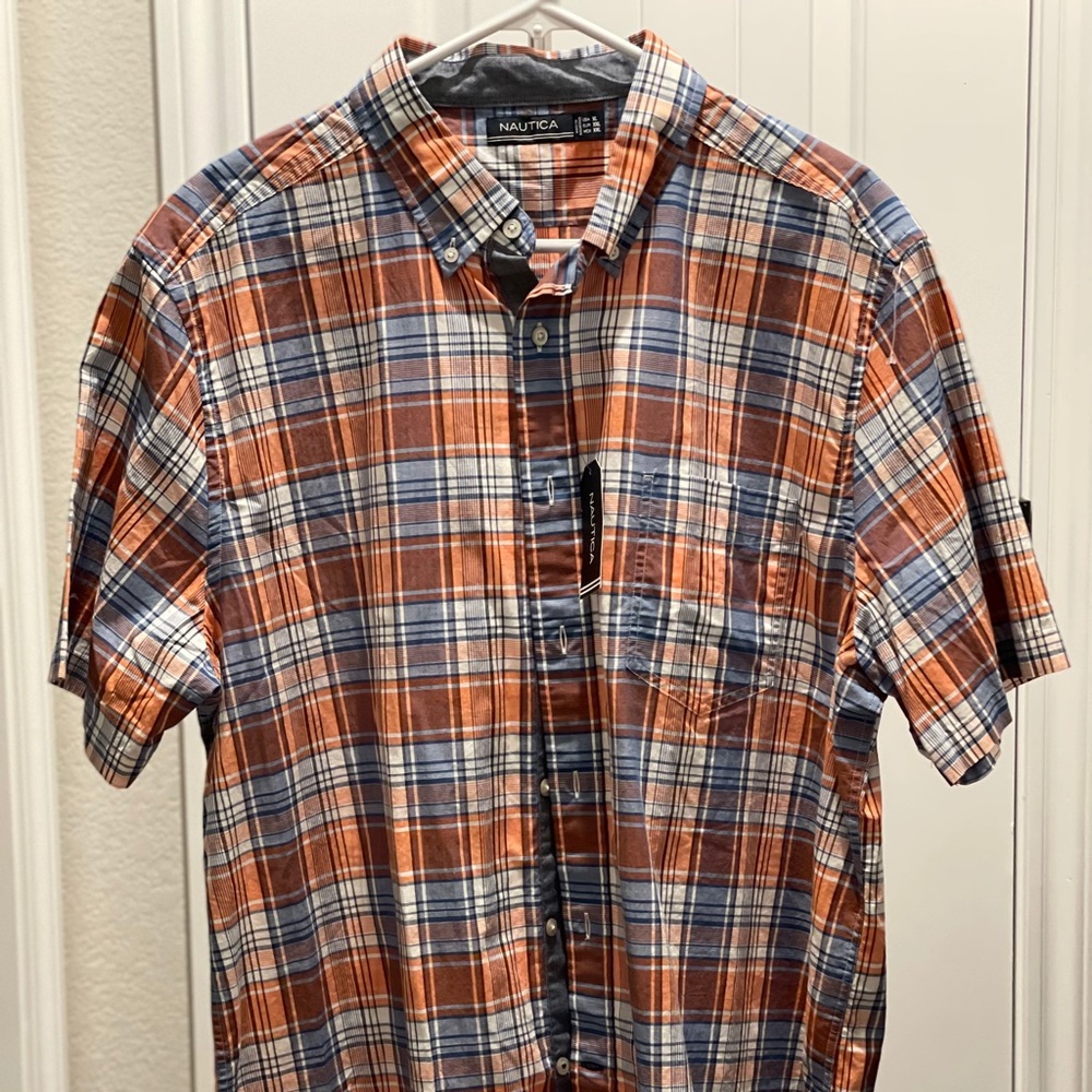 Nautical Short Sleeve Button Up XL